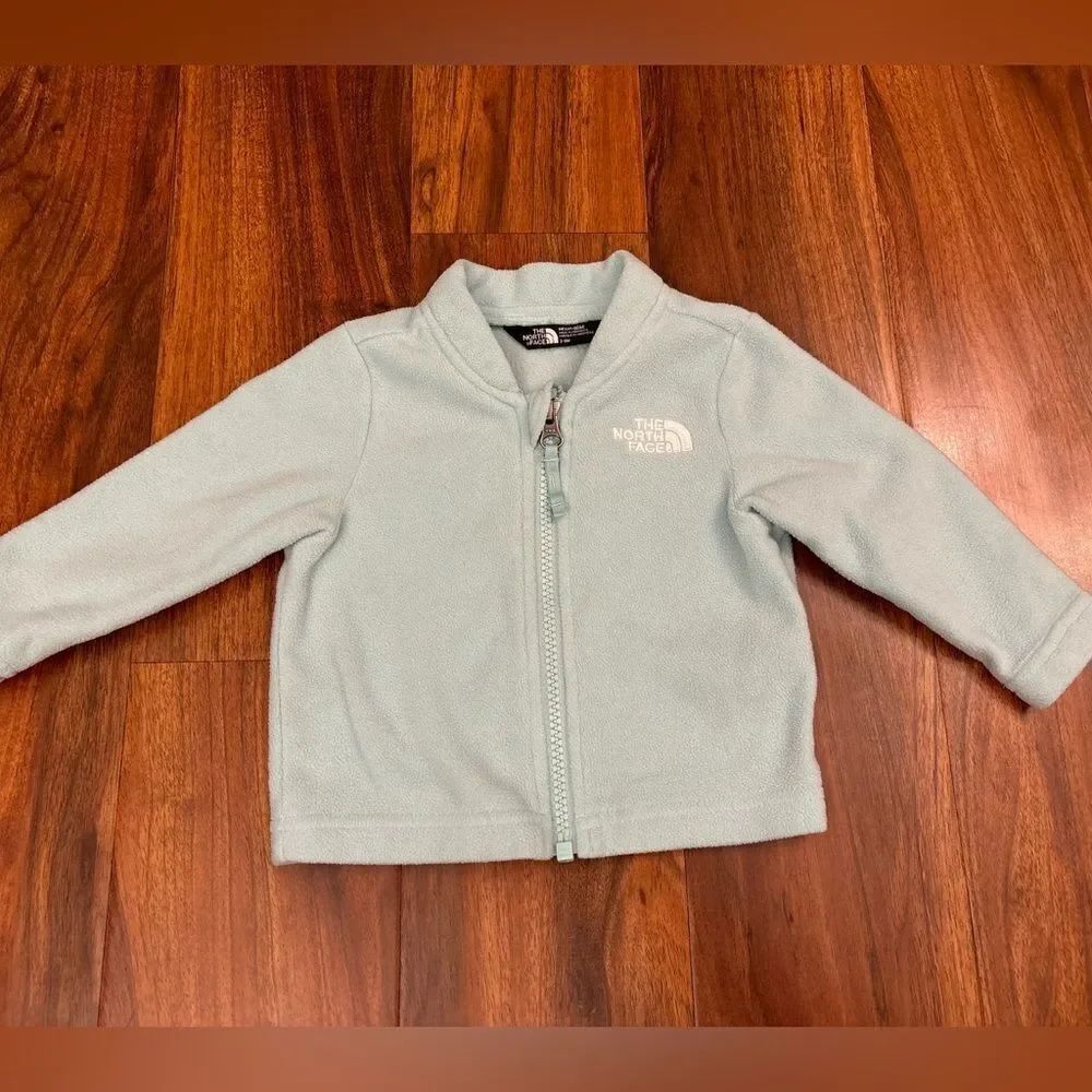 The North Face light blue fleece zip up jacket